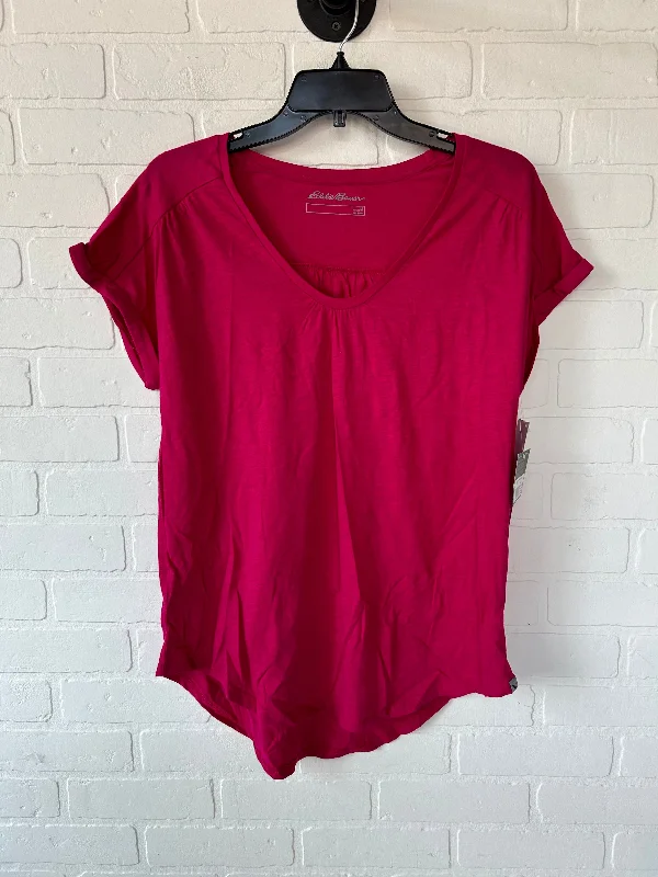 Pink Top Short Sleeve Basic Eddie Bauer, Size M