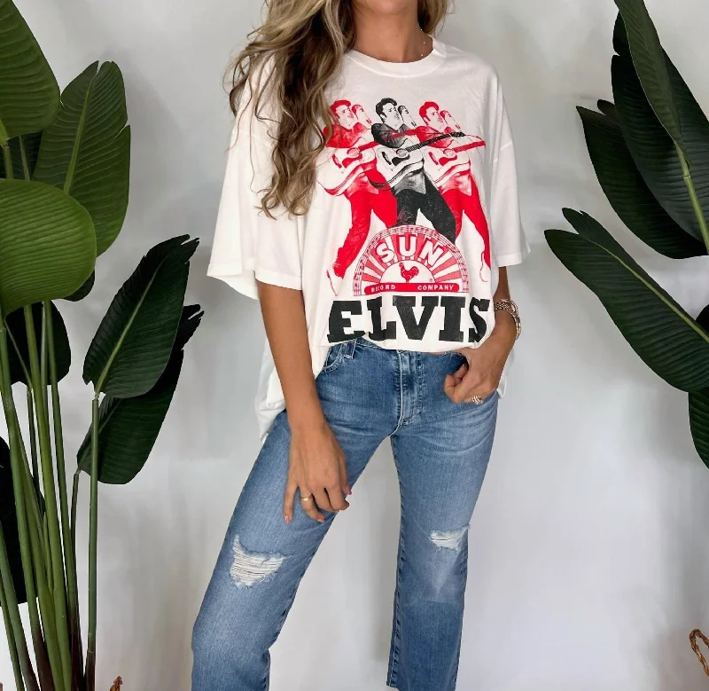 Sun Records Elvis Repeat Tee Vintage In White