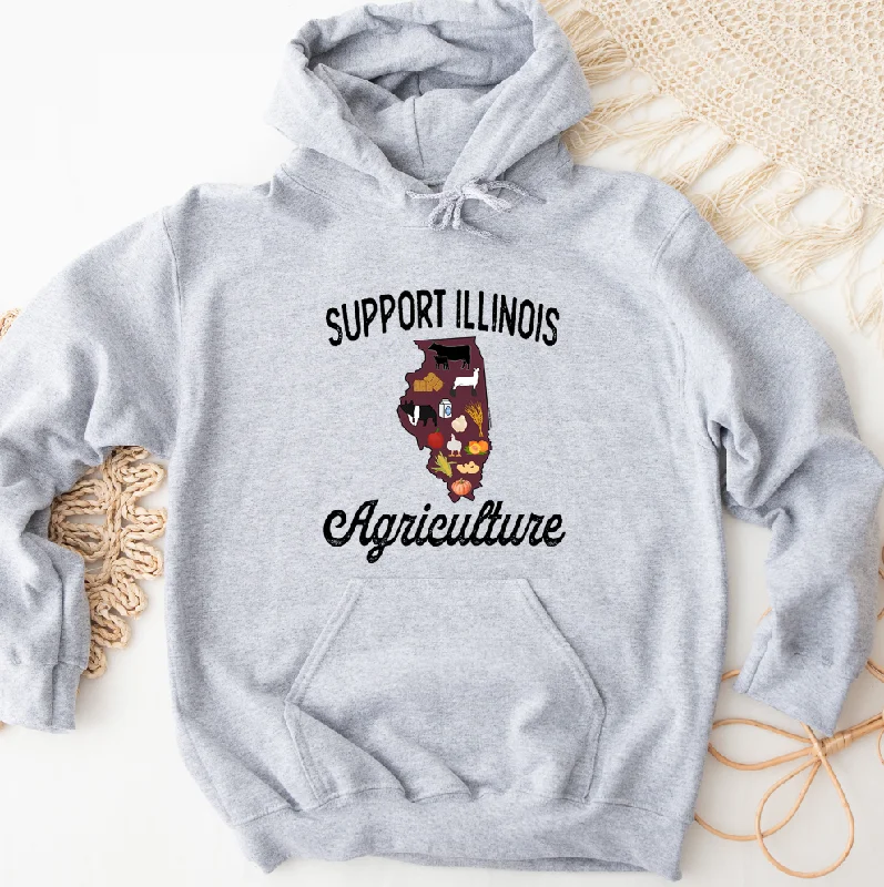 Support Illinois Agriculture Hoodie (S-3XL) Unisex - Multiple Colors!