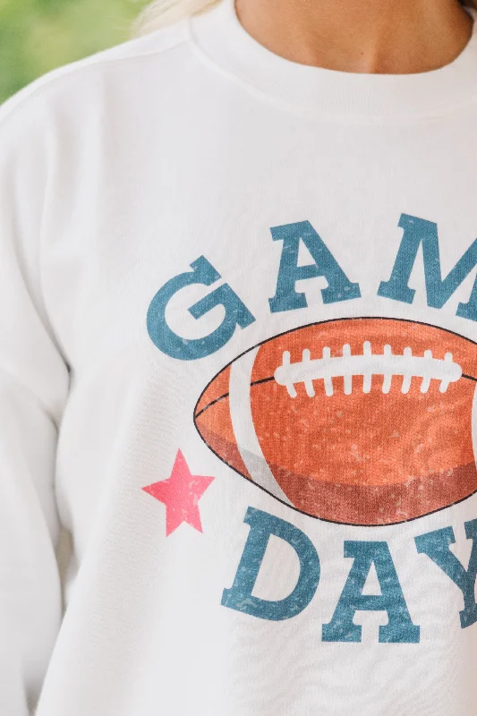 The Big Game White Graphic Sweatshirt