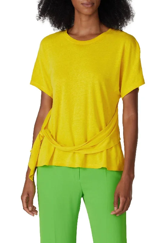 Tie Waist Top In Yellow