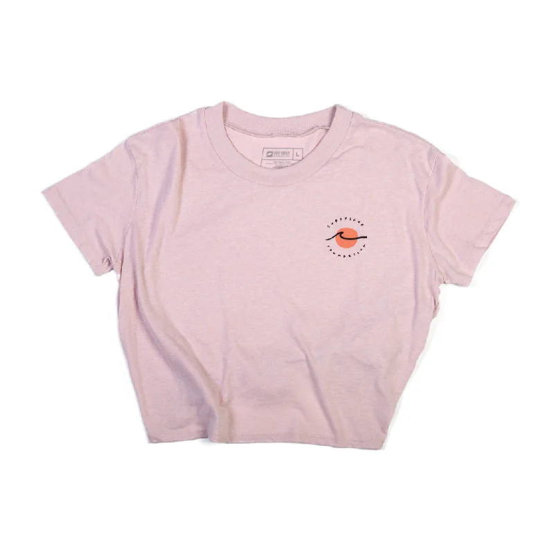 Womens Wave Crop Top - Pink