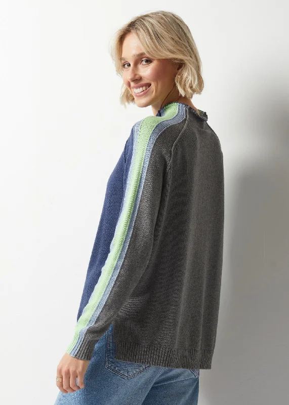 Zaket & Plover Contrast Funnel Neck Sweater